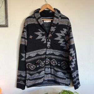 Levi's Reverve Geometric Southwest Fleece Cardigan size M Style #3LDLK11341